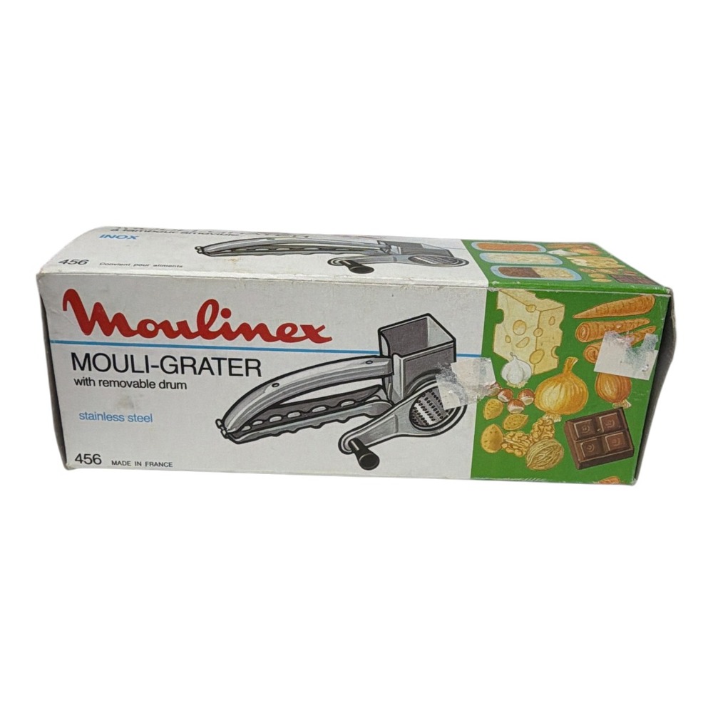 Moulinex Mouli-Grater Rotary Grater No. 456 Removeable Drum Stainless Steel EUC